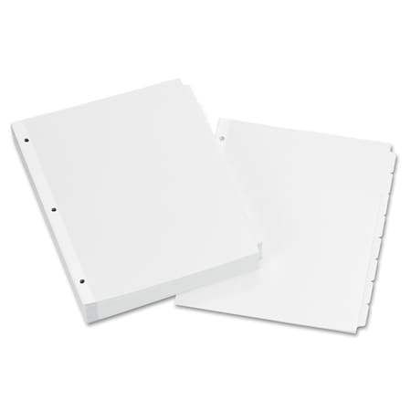 Avery Dennison Write-On Tab Divider, 8 Tab, White, Pk24 11507